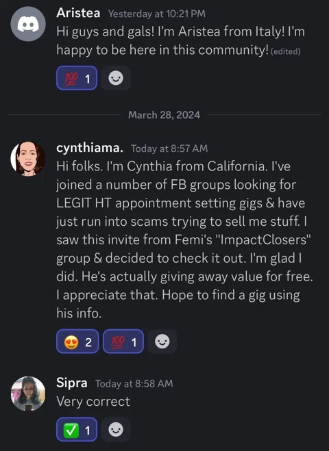 Message from a member