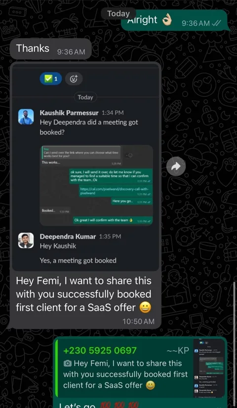 Message from a member